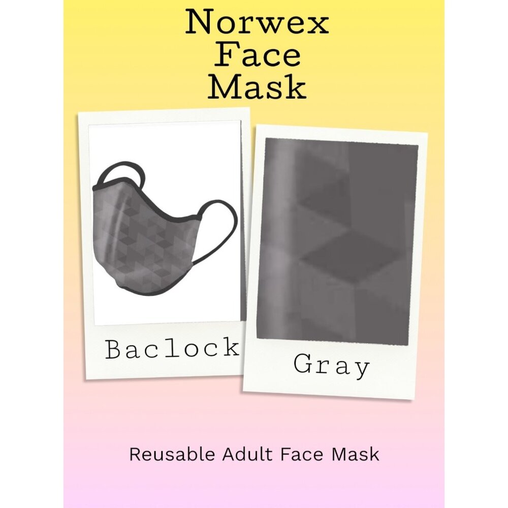 Norwex Reusable Face Mask with BacLock - Adult-Gray, 5 Pack